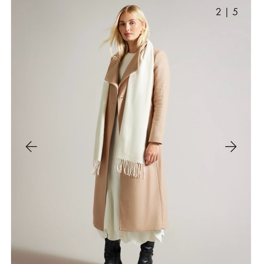 NEW Ted Baker Scarfie Classic Plain Scarf Ivory